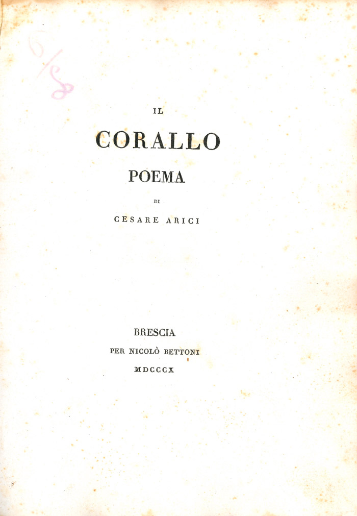 Il Corallo. Poema