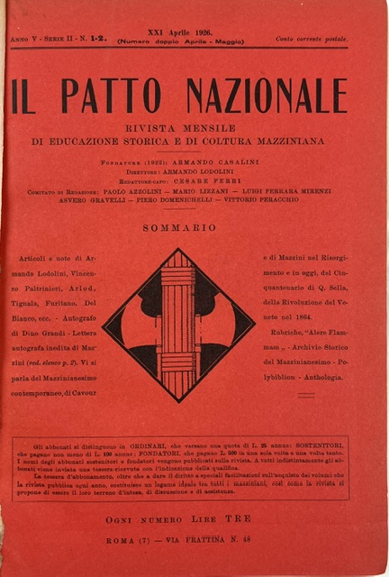 IL PATTO NAZIONALE. Rivista mensile di educazione storica e di …