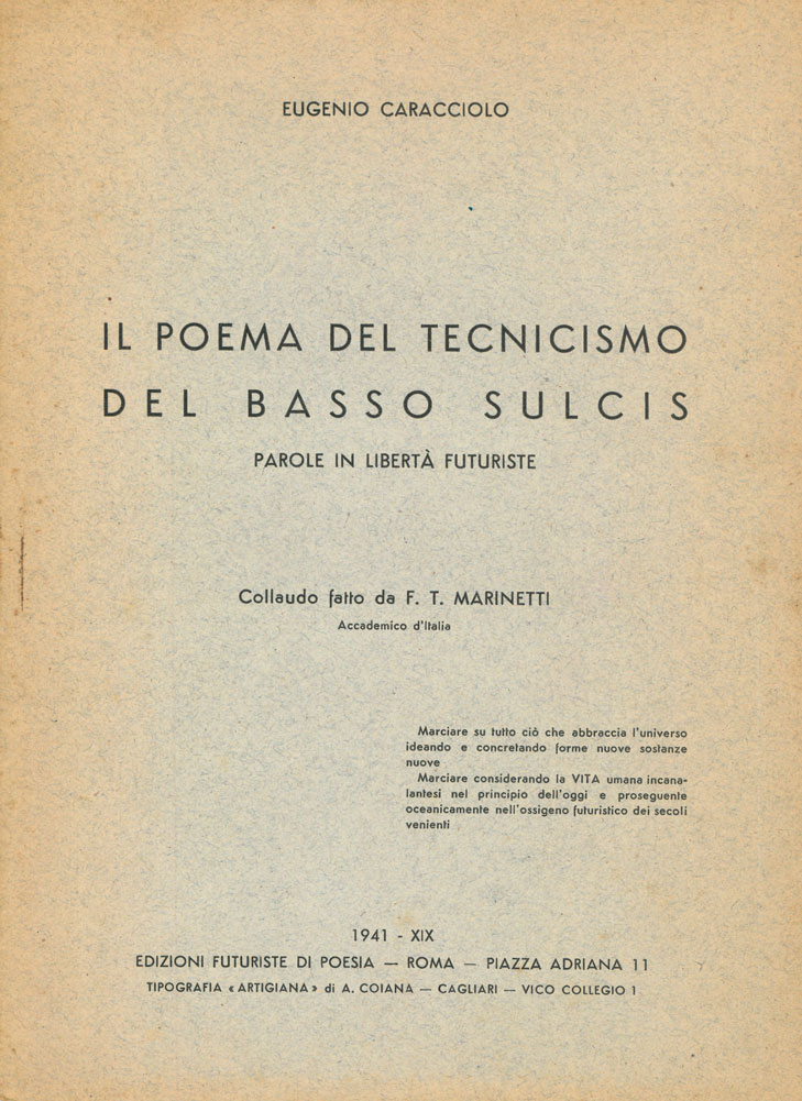 Il poema del tecnicismo del Basso Sulcis. Parole in libertà …