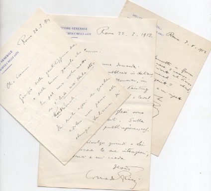 Insieme di 3 lettere autografe firmate, datate 1912 - Roma, …