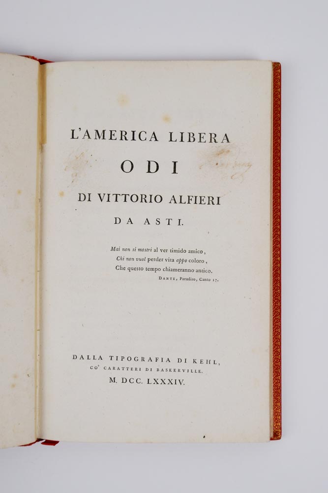 L’America libera. Odi di Vittorio Alfieri da Asti