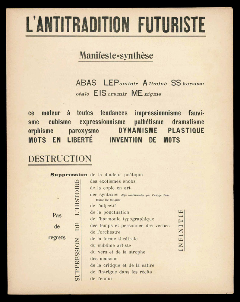 L’Antitradition futuriste. Manifeste = synthèse