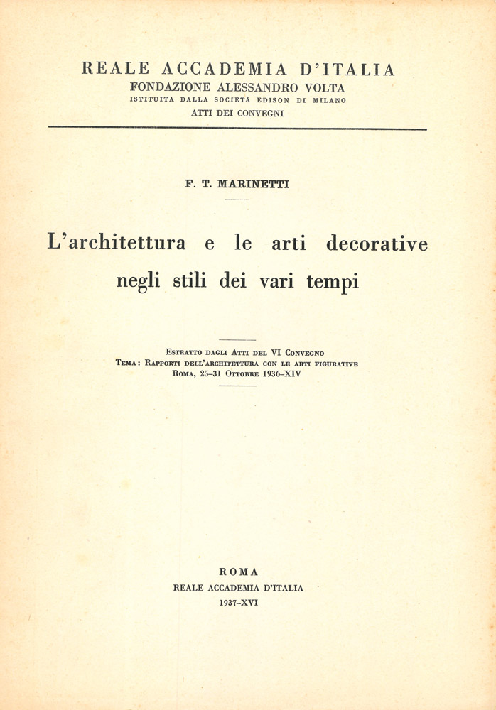 L'architettura e le arti decorative negli stili dei vari tempi