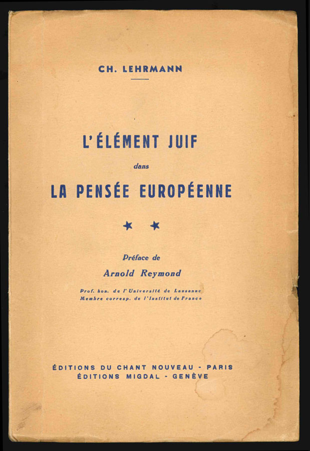 L’élément juif dans la pensèe européenne