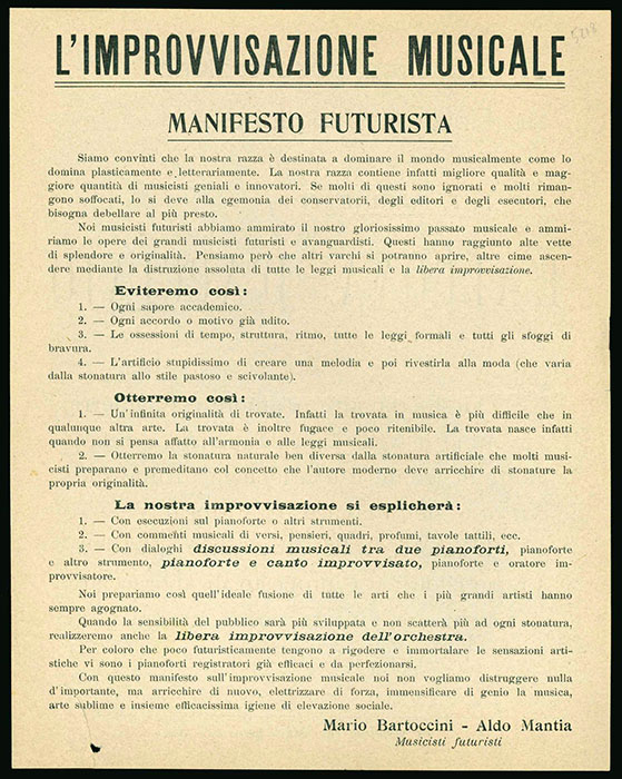 L’improvvisazione musicale. Manifesto [PRIMA TIRATURA]
