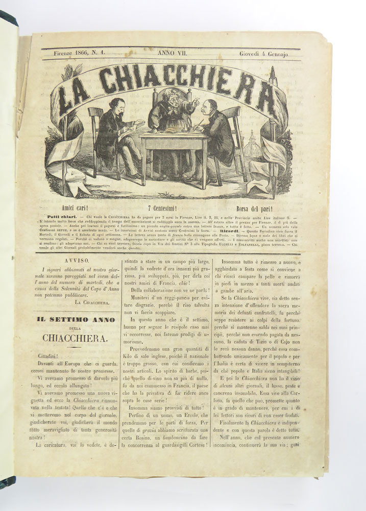 La Chiacchiera. Amici cari! 7 Centesimi Borsa del pari!