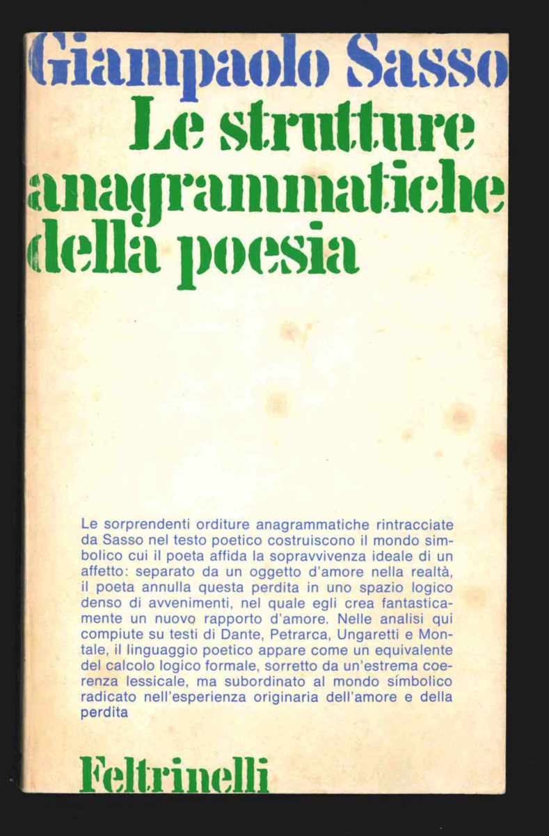 Le strutture anagrammatiche della poesia