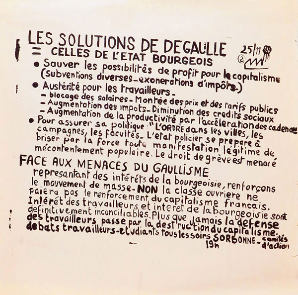 Les solutions de De Gaulle = celles de l’État bourgeis