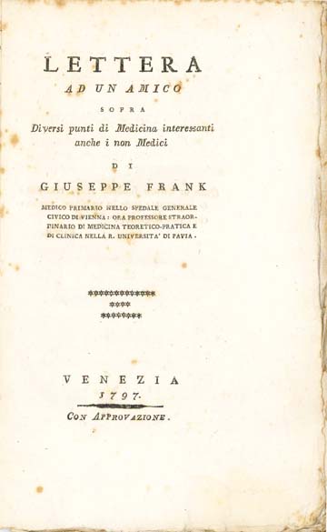 Lettera ad un amico sopra i diversi punti di medicina …