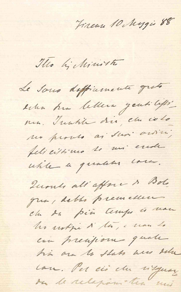 Lettera autografa a Paolo Boselli