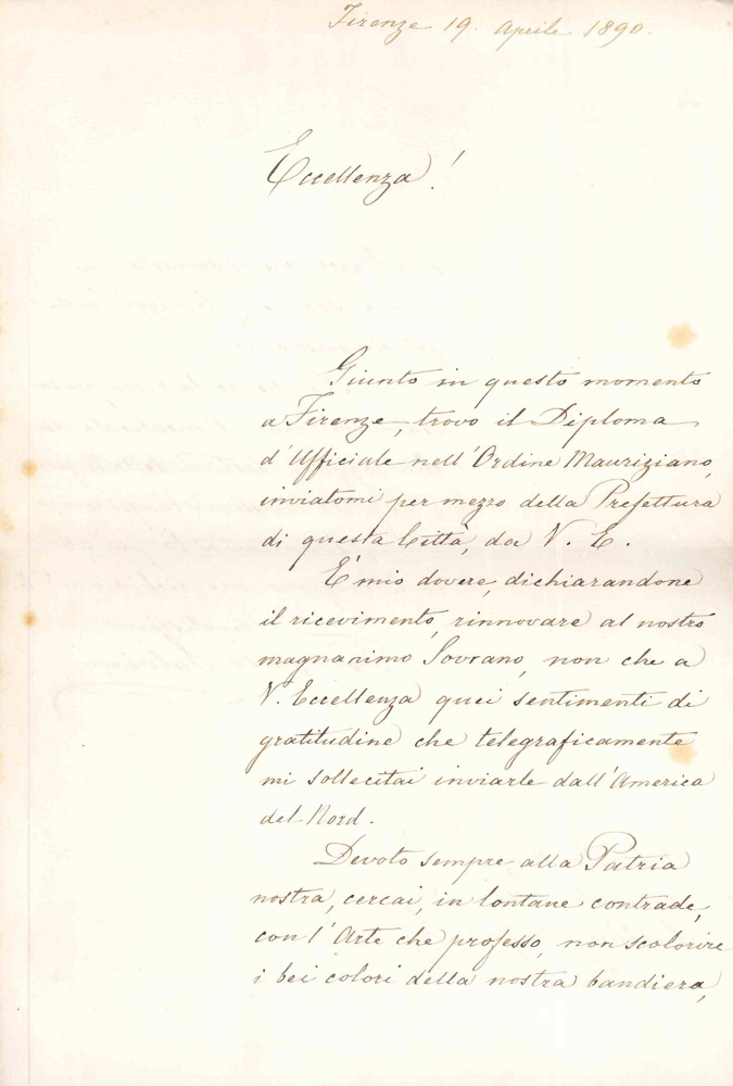 Lettera autografa a Paolo Boselli