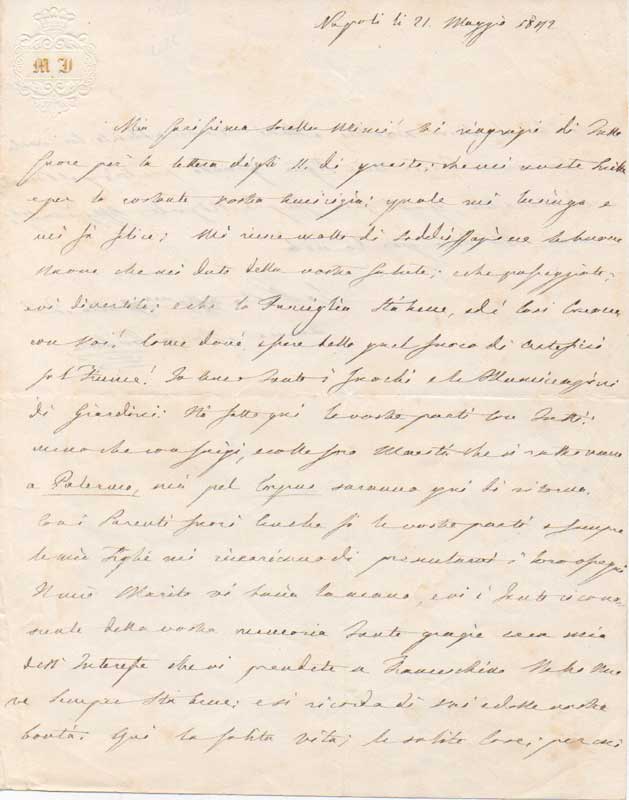 Lettera autografa firmata.