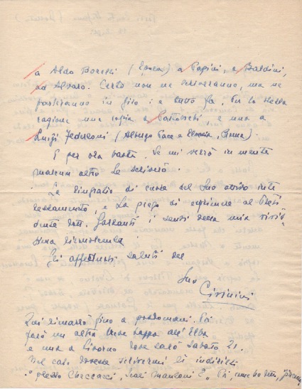 Lettera autografa firmata, datata 16 luglio [1951] - Porto Santo …