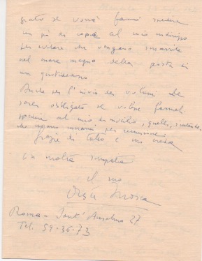 Lettera autografa firmata, datata 23 luglio 1951 - Mendola, inviata …