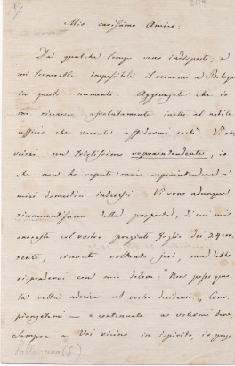 Lettera autografa firmata, datata 31 ottobre 1859 - Genestrelle, inviata …