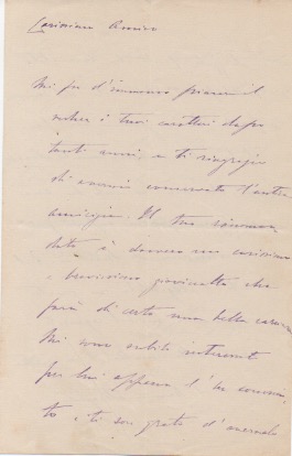 Lettera autografa firmata, datata Roma 2 luglio 1886, indirizzata a …