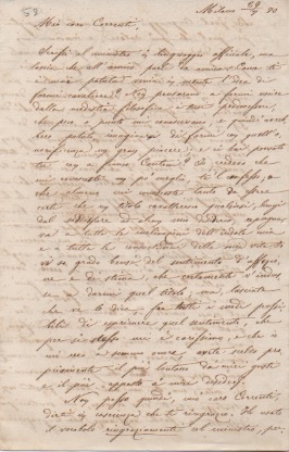 Lettera autografa firmata inviata a Cesare Correnti.