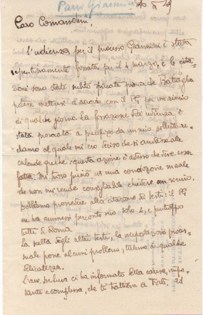 Lettera autografa firmata inviata a Franco Comandini. Datata 26 febbraio …