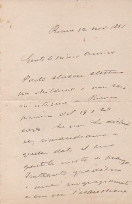 Lettera autografa firmata inviata ad un amico.