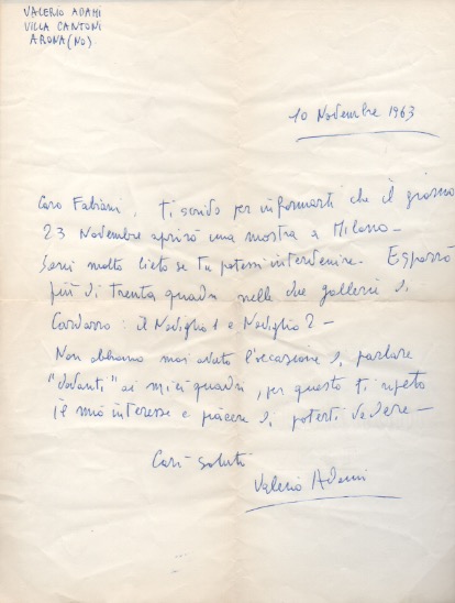 Lettera autografa firmata inviata al poeta e giornalista Enzo Fabiani. …