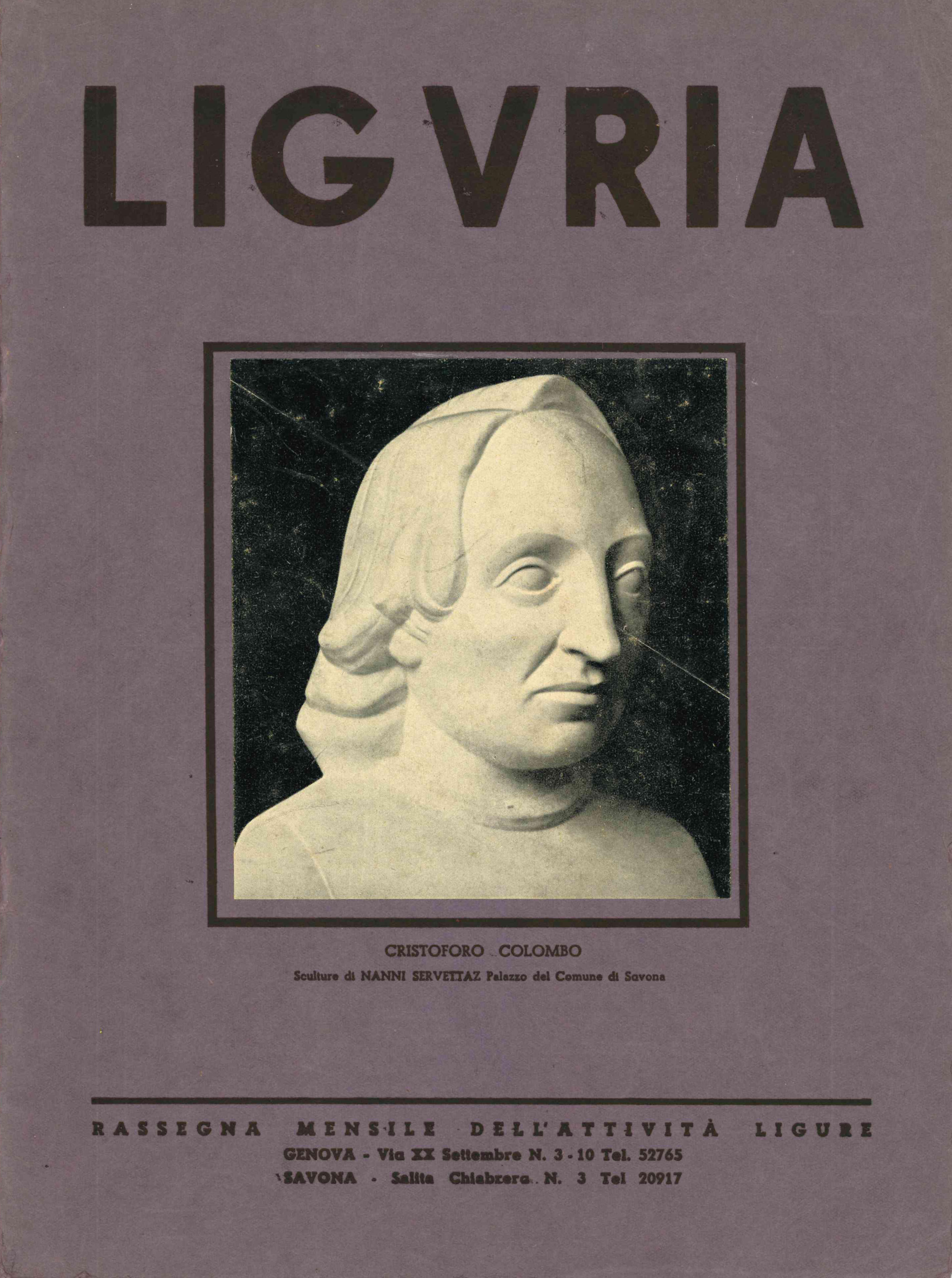 Liguria. Rassegna mensile dell’attività ligure