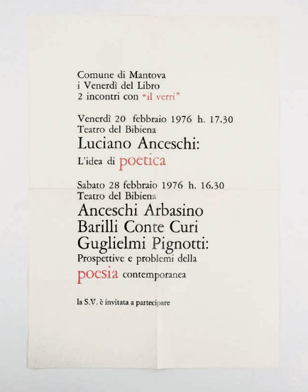 Locandina “2 incontri con il verri”