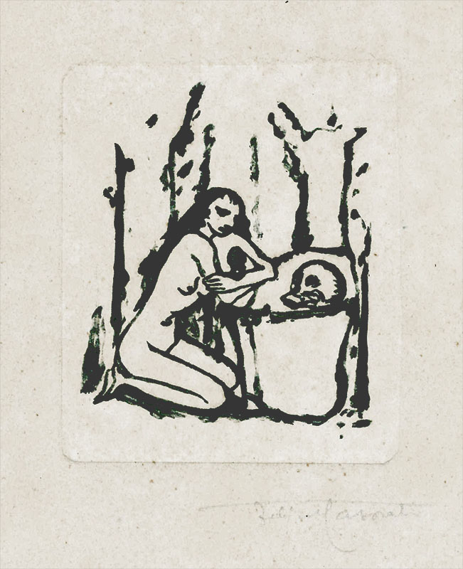 [Maddalena; o: Fanciulla e Cranio; monotipo conservato in: «Felice Casorati: …