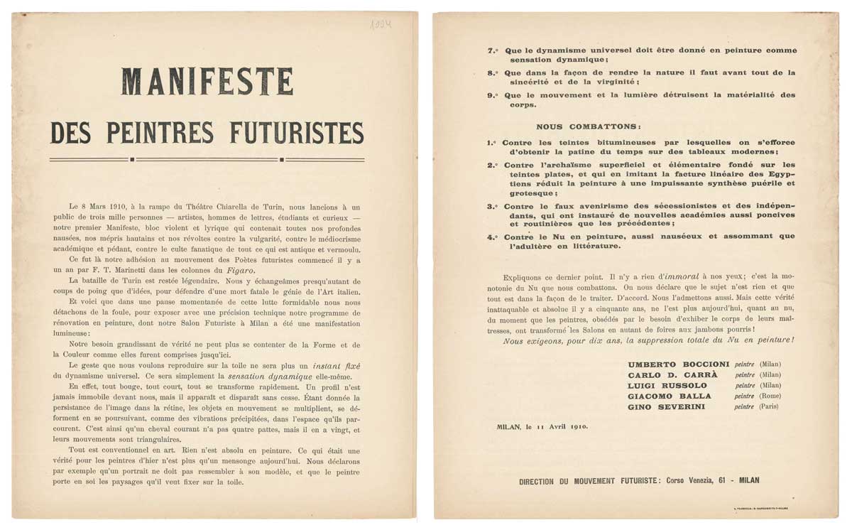 Manifeste des Peintres Futuristes