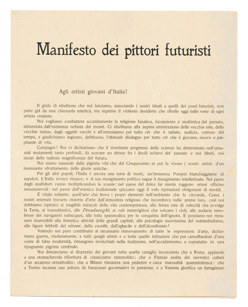 Manifesto dei pittori futuristi