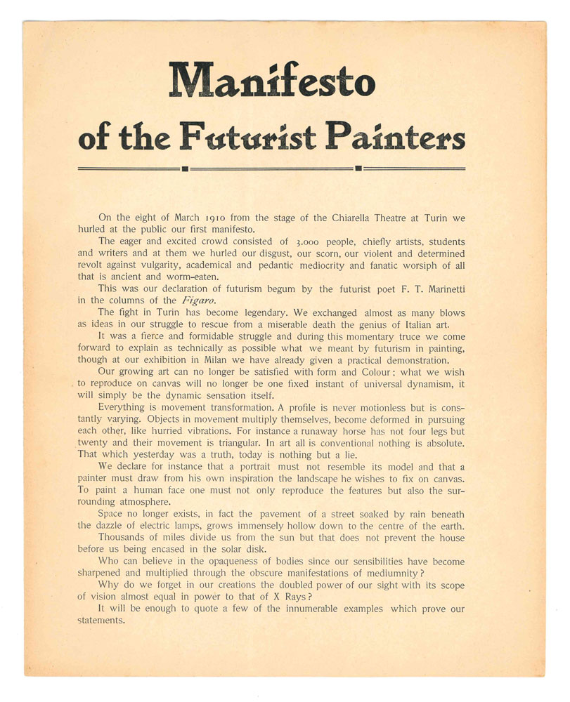 Manifesto of the Futurist Painters