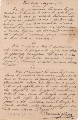Manoscritto autografo firmato, non datato, dal titolo “Voci delle stagioni”.