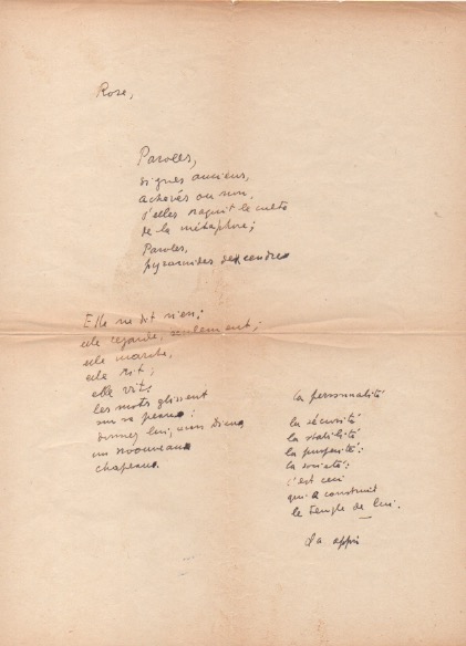 Manoscritto autografo non firmato. Non datato.