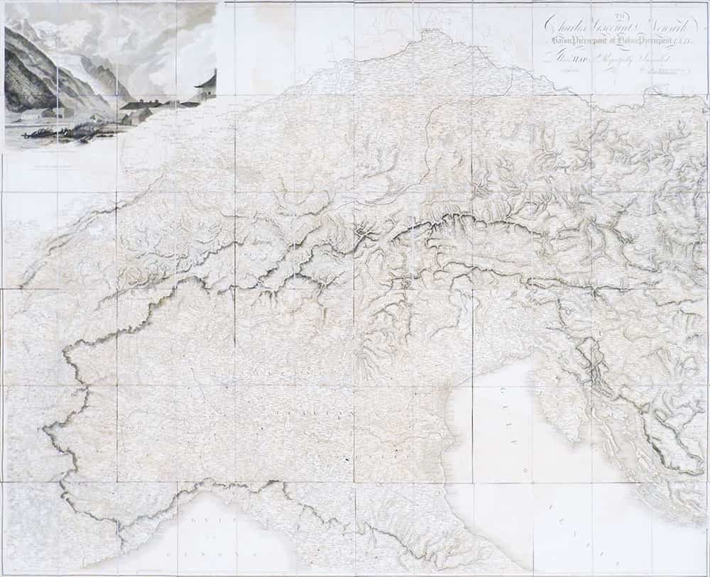 Map of the Alpine Country in the South of Europe