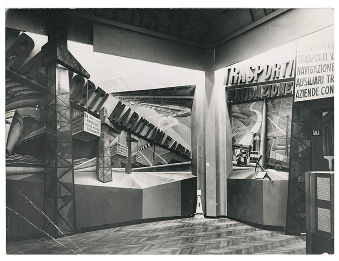 “Mostra della Rivoluzione Fascista una parete della Sala delle Realizzazioni …