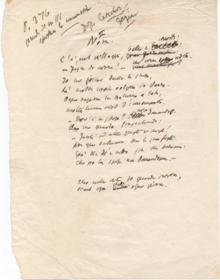 Nozze [Abbozzo di un testo poetico in rima autografo non …
