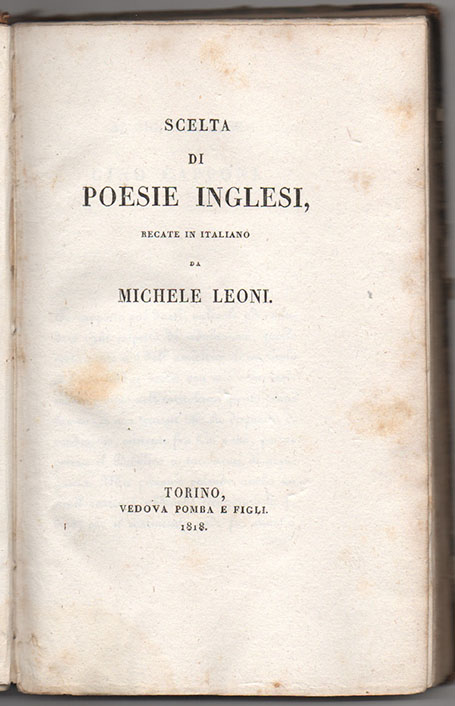 Poesie inglesi recate in italiano