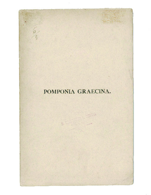 Pomponia Graecina. Carmen Johannis Pascoli ex Castro Sancti Mauri in …