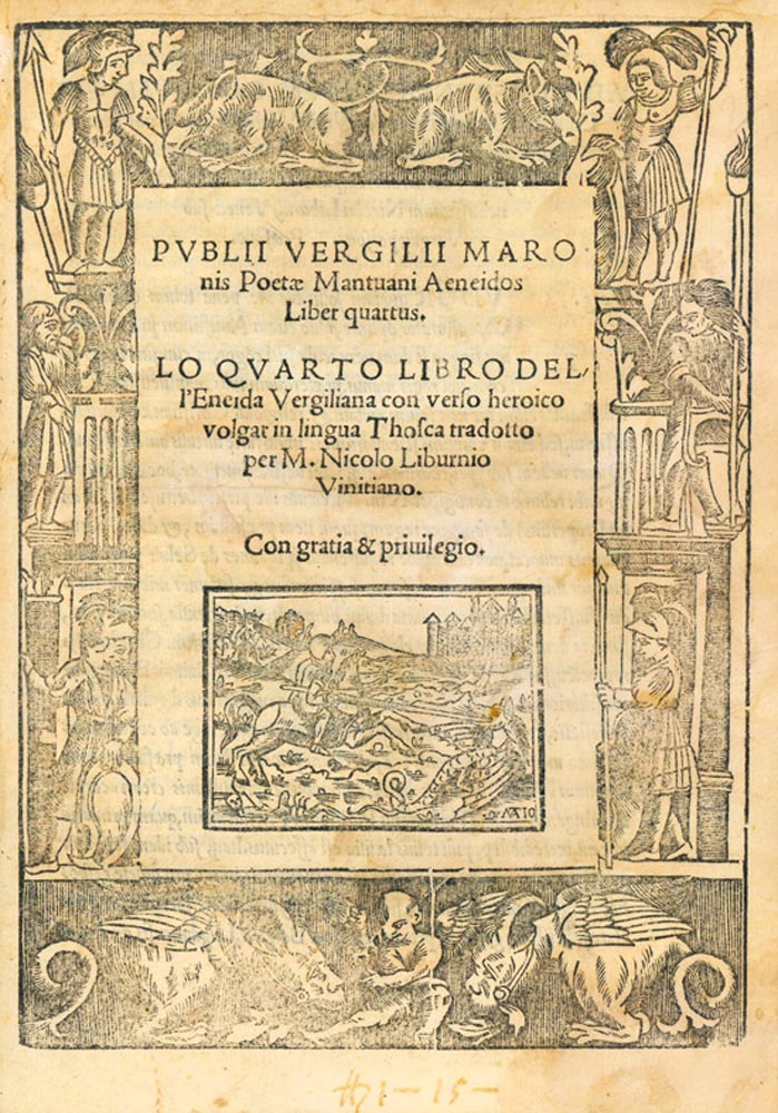 Publii Vergilii Maronis poetae Mantuani Aeneidos liber quartus. Lo quarto …