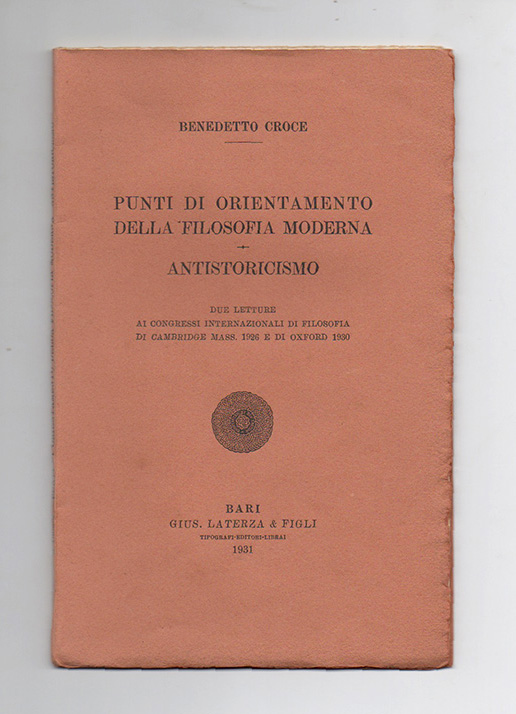 Punti di orientamento della filosofia moderna — Antistoricismo. Due letture …