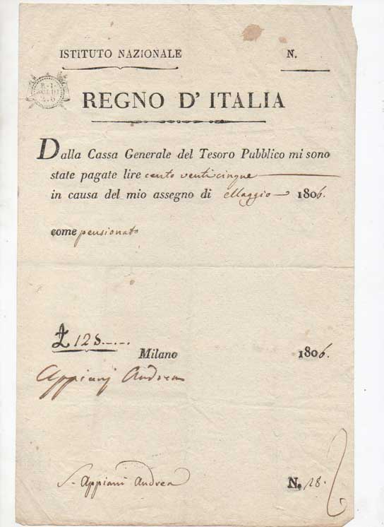 Ricevuta a stampa con firma autografa