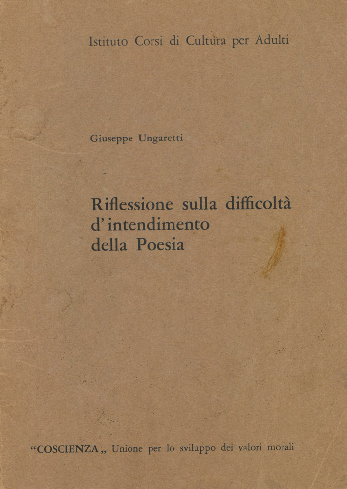 Riflessione sulla difficoltà d’intendimento della Poesia