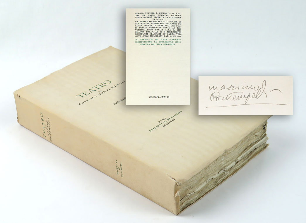 Teatro di Massimo Bontempelli. 1916-1935 [TIRATURA DI TESTA] [contiene: Valoria; …