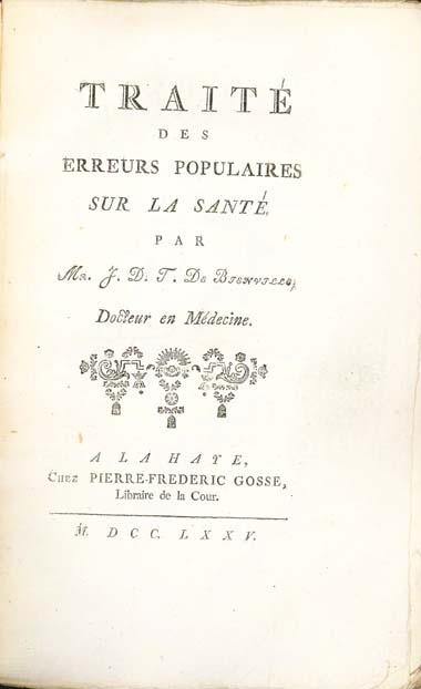 Traité des Erreurs Populaires sur la Santé