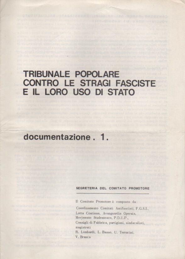 Tribunale popolare contro le stragi fasciste e il loro uso …