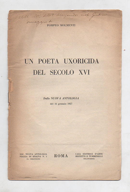 Un poeta uxoricida del secolo XVI