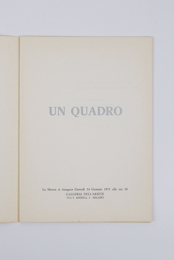 Un quadro [in copertina: Galleria dell’Ariete. 162]