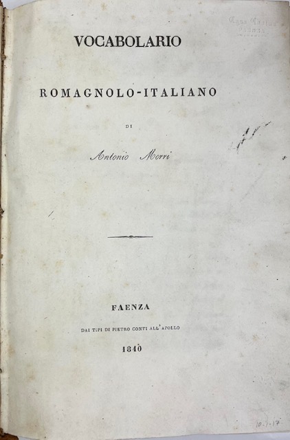 Vocabolario Romagnolo-Italiano di Antonio Morri