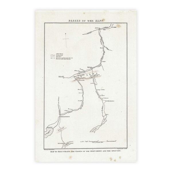 Map to illustrate the passes of the Bernardin and the …