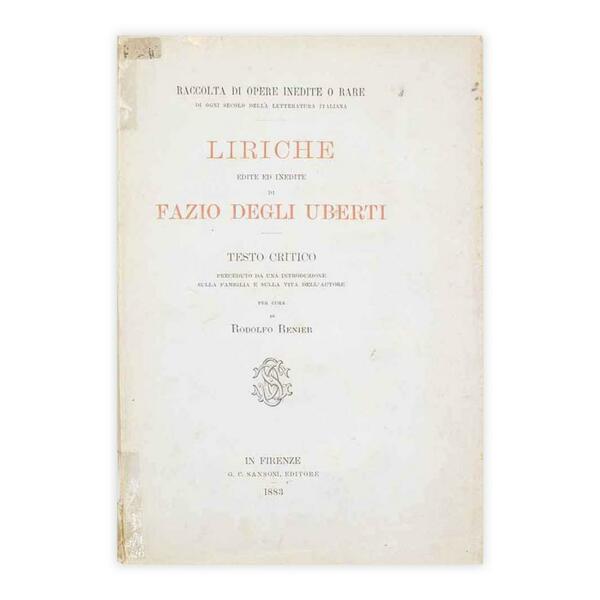 Liriche edite ed inedite di Fazio degli Uberti