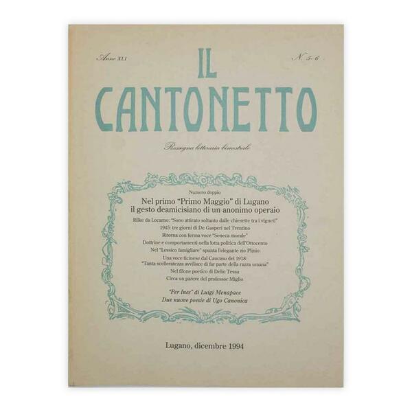 Il Cantonetto - Lugano, dicembre 1994 - Numero 5-6 Anno …